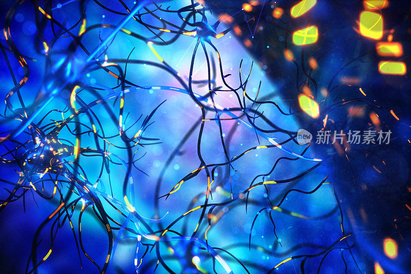 神经细胞3D BCI想法生物医学插图